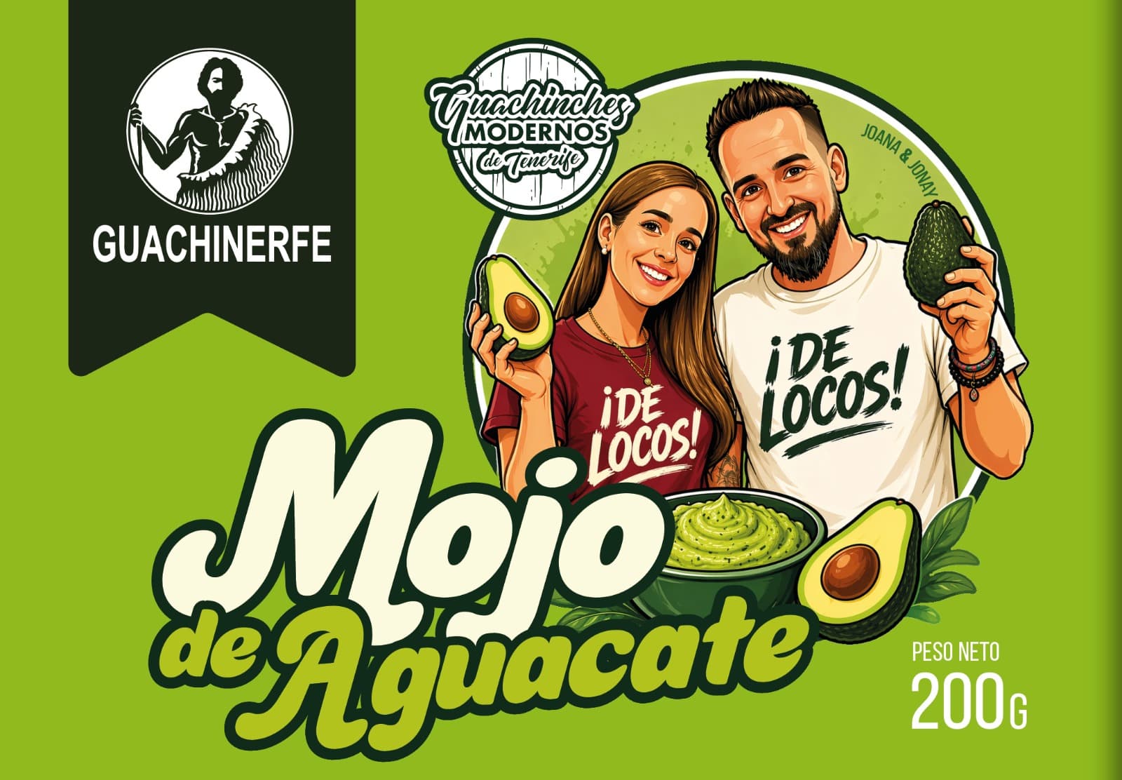 Etiqueta del Mojo de Aguacate de Jonay y Joana